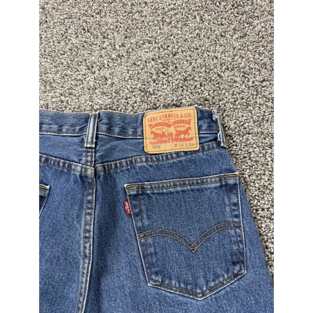 Levi's 505 Regular Fit Straight Jeans Men's Size 29X30 Blue - Picture 6 of 11